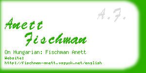 anett fischman business card